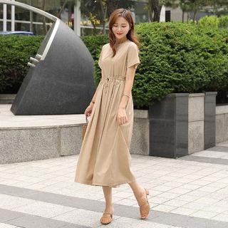 Drawstring-waist Pleated Jumpsuit