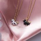 Unicorn Pendant Necklace 6115 - Black - One Size