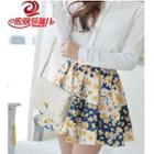 Floral Print Ruffle Skirt