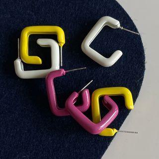 Square Acrylic Open Hoop Earring