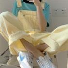 Short-sleeve T-shirt / Denim Wide-leg Jumper Pants