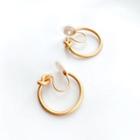 Hook Earring 1 Pair - Clip On Earring - Gold - One Size
