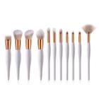 Makeup Brush With White Handle / Set Of 11