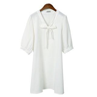 Bow 3/4-sleeve Dress