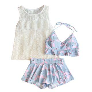 Set: Print Bikini + Lace Cover-up