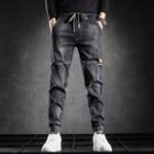 Drawstring Fleece-lined Slim Fit Jeans