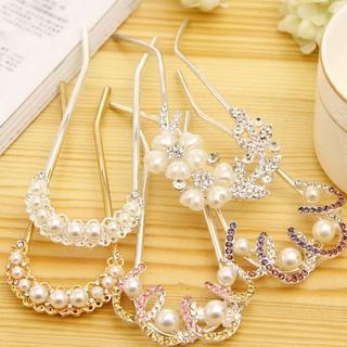 Faux Pearl Rhinestone Hair Pin