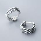 925 Sterling Silver Chain Hoop Earring As Shown In Figure - One Size