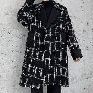 Double-breasted Printed Coat