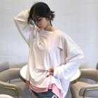 Mock Two-piece Long-sleeve Ripped T-shirt