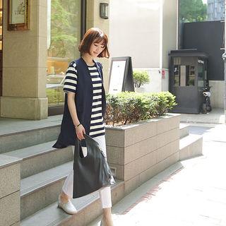 Dip-back Linen Blend Vest