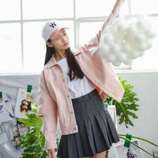 Cutout Long Sleeve Denim Jacket
