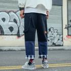 Patchwork Straight-cut Pants