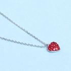 Rhinestone Heart Necklace S925 - Little Heart - One Size