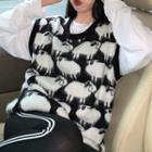 Sheep Jacquard Knit Vest