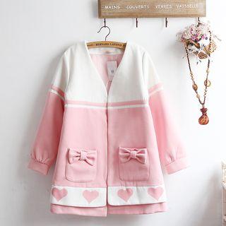 Rabbit Print Hidden Button Coat