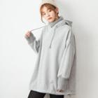 Long-sleeve Knit Panel Hooded Top