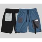 Buckled Color Block Cargo Shorts