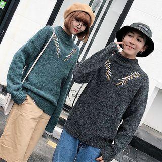 Couple Matching Patterned Long-sleeve Knit Top