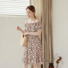 Off-shoulder Floral Mini Dress