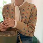 Floral Print Sweater Floral - Almond - One Size