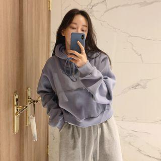 Hooded Fleece-lined Cropped Top