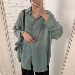 Open-back Light Shirt / Wide Leg Pants