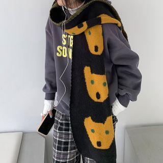 Fox Knit Scarf Black -