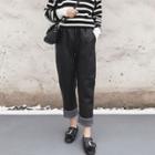 Straight Cut Faux Shearling Pants