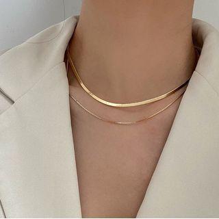 Layered Alloy Choker 1 Pc - Choker - Gold - One Size