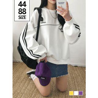 Letter-embroidered Piped Sweatshirt