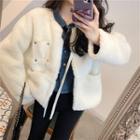 Open-front Fleece Jacket / Denim Shirt