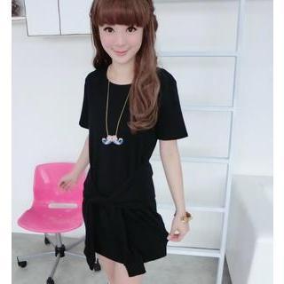 Short-sleeve Tie-waist T-shirt Dress