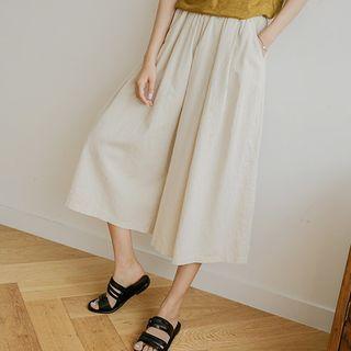 Pocket-side Linen Blend Culottes