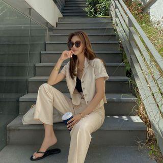 Monotone Matching Shirt & Pants Set