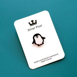 Penguin Brooch Black & White - One Size