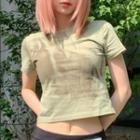 Short-sleeve Tie-dye Crop T-shirt