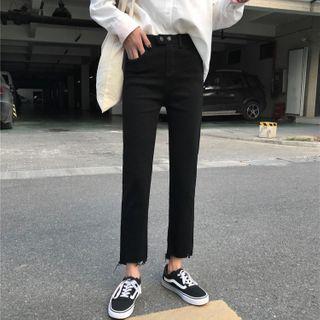 High-waist Cropped Straight Leg Jeans