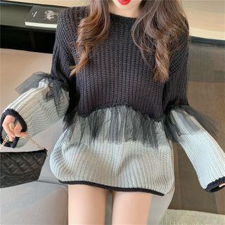 Mesh Overlay Sweater