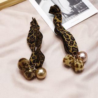 Bead & Bobble Leopard Print Hair Tie