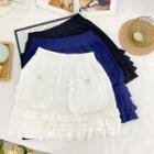 Knit Ruffle Trim Mini A-line Skirt