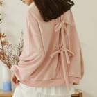 Bow Accent Oversize Pullover