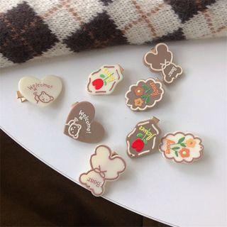 Set Of 2: Bear / Flower Resin Hair Clip (various Designs)