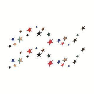 Star Print Waterproof Temporary Tattoo Multicolour - One Piece