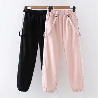 Cartoon Print Trim Harem Pants