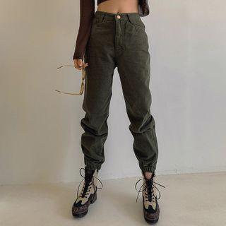 Fly-front Fleece-lined Jogger Pants