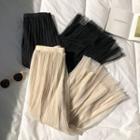 Plain Mesh High-waist A-line Skirt
