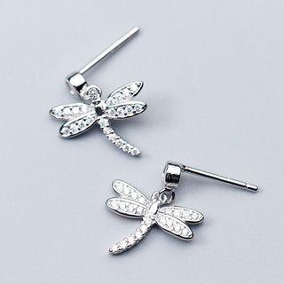 Rhinestone Dragonfly Stud Earring