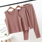 Set: Tank Top + Long-sleeve T-shirt + Pants