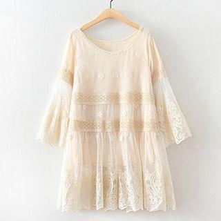 Bell-sleeve Lace A-line Dress
